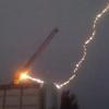 В Челнах молния ударила в строительный кран (ВИДЕО)