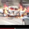 Появилось ВИДЕО аварии в центре Казани, в которой сгорел автомобиль