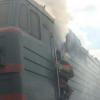 В Челнах из-за пожара остановился грузовой поезд из 77 вагонов