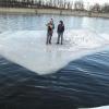 В Татарстане детей унесло на льдине