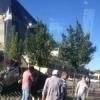 В Казани легковушка протаранила забор «Пирамиды» (ФОТО)