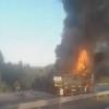 Появилось ВИДЕО пылающих грузовиков на трассе М7 под Казанью