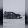 На ВИДЕО попала страшная авария на трассе М7 в Татарстане с участием двух внедорожников и фуры