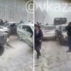 На Горьковском шоссе в Казани произошла массовая авария с несколькими легковушками и автобусом (ВИДЕО)