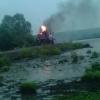 Комбайн в Татарстане загорелся после удара молнии