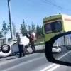 В Казани иномарка перевернулась в результате крупного ДТП (ВИДЕО)
