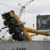 В Казани на стройке метро упал кран