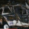 В Казани УАЗ вспыхнул после удара в столб, водитель сгорел заживо (ВИДЕО)