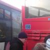 Возле Московского рынка столкнулись 3 красных автобуса (ФОТО)